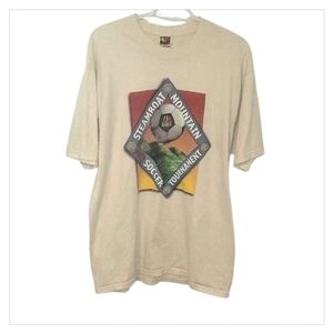 1997 Steamboat Mountain Soccer T-Shirt | Vintage USA Made Graphic Tee | XL